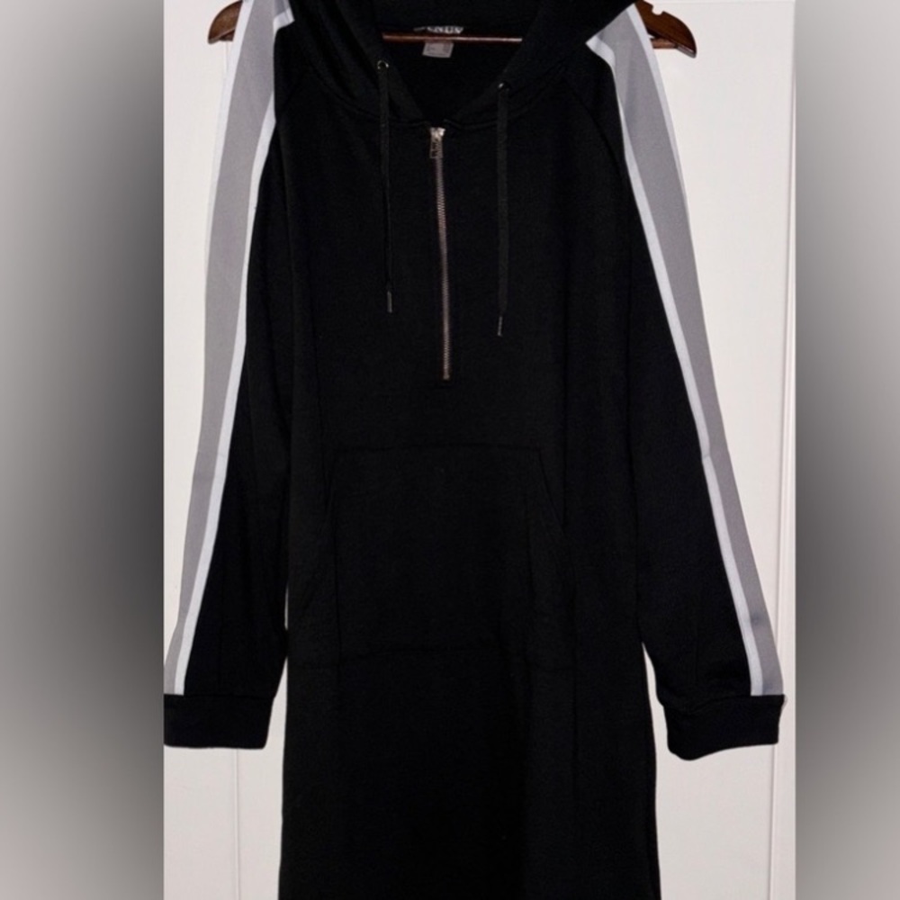 Venus Cold Shoulder Knit Sweatshirt Dress Women XL Cozy Athleisure Gorpcore